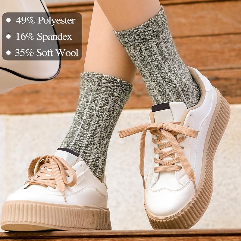 Pleneal Wool Socks for Women - Womens Wool Socks Winter Warm Cozy Knit Sock for Women Men - Image 2